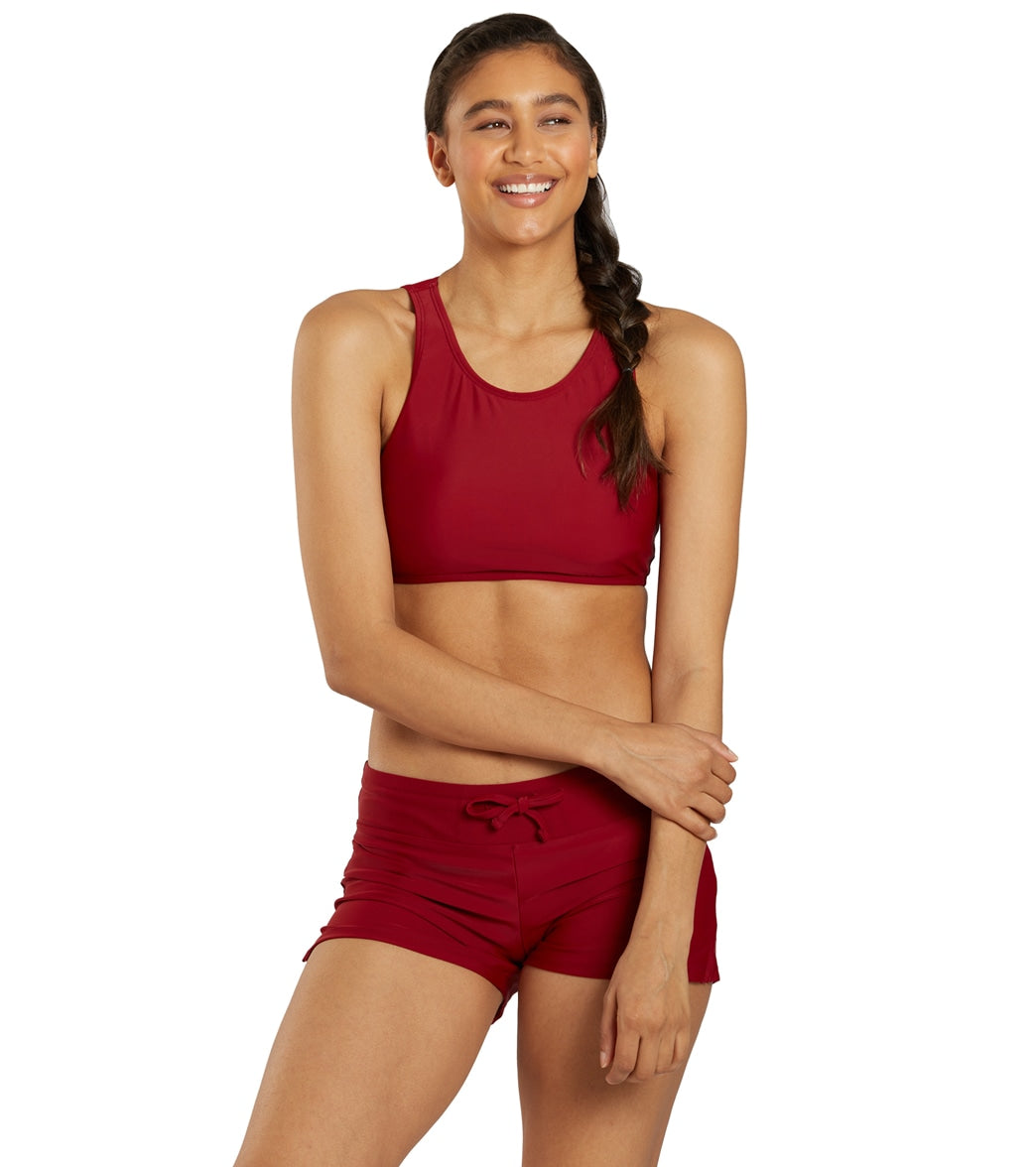 Sporti Active High Neck Crop Bikini Top Nutmeg