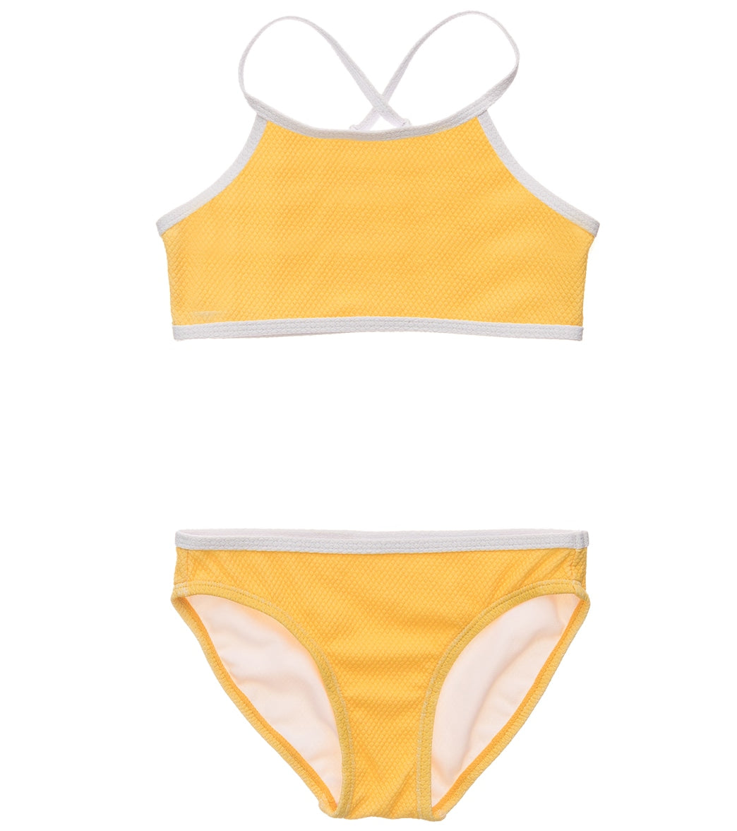 Snapper Rock Girls' Marigold Sports Two Piece Bikini Set (Big Kid) Yellow