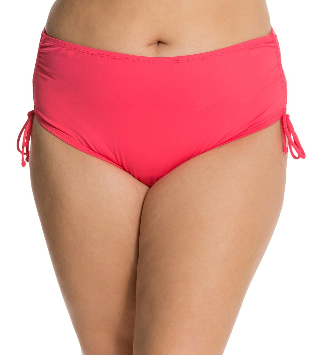 Beach House Plus Size Solid Hayden High Waisted Adjustable Side Bikini Bottom