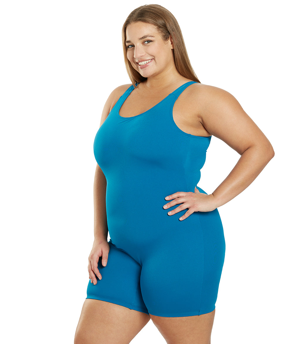 Sporti Plus Size HydroLast Chlorine Resistant Scoop Back Unitard One Piece Swimsuit