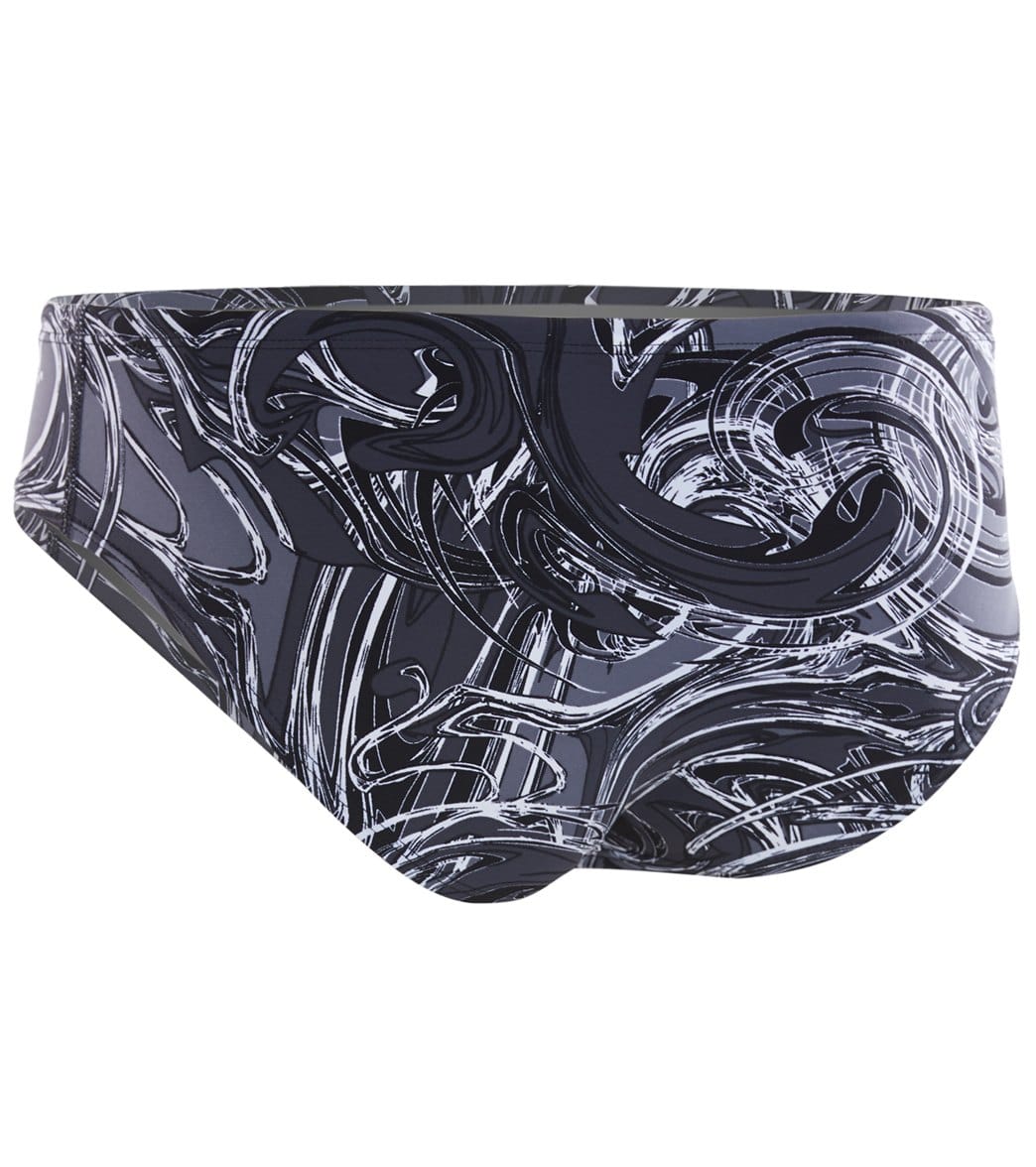 Dolfin Graphlite Men's Tidal Wave All Over Racer Brief Swimsuit Steel/Steel