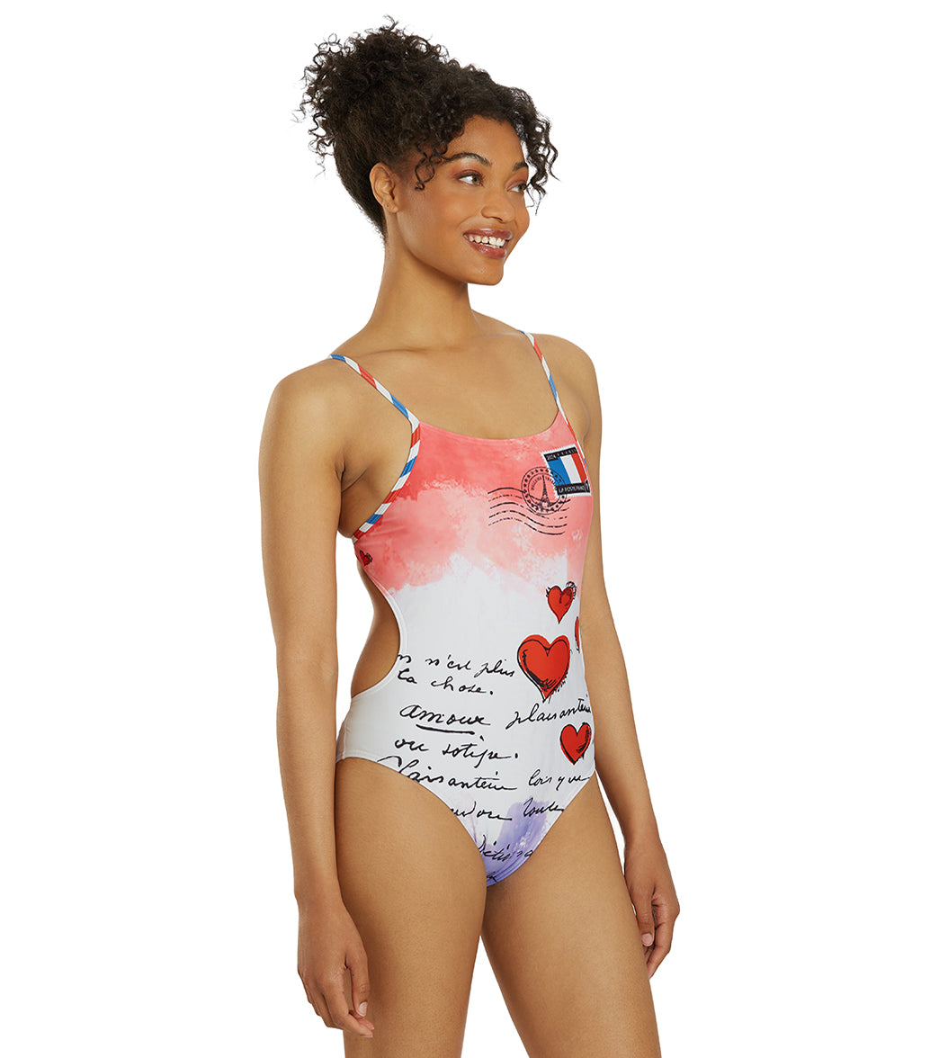 Sporti Paris Love Letters Micro Back One Piece Swimsuit (26-40) Love Letters