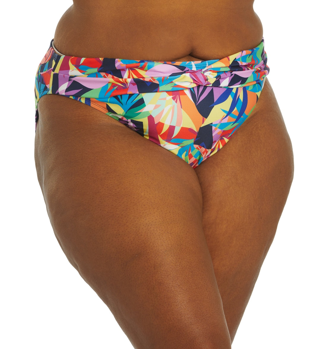 Dolfin Aquashape Women's Print Contemporary Knot Front Bikini Bottom