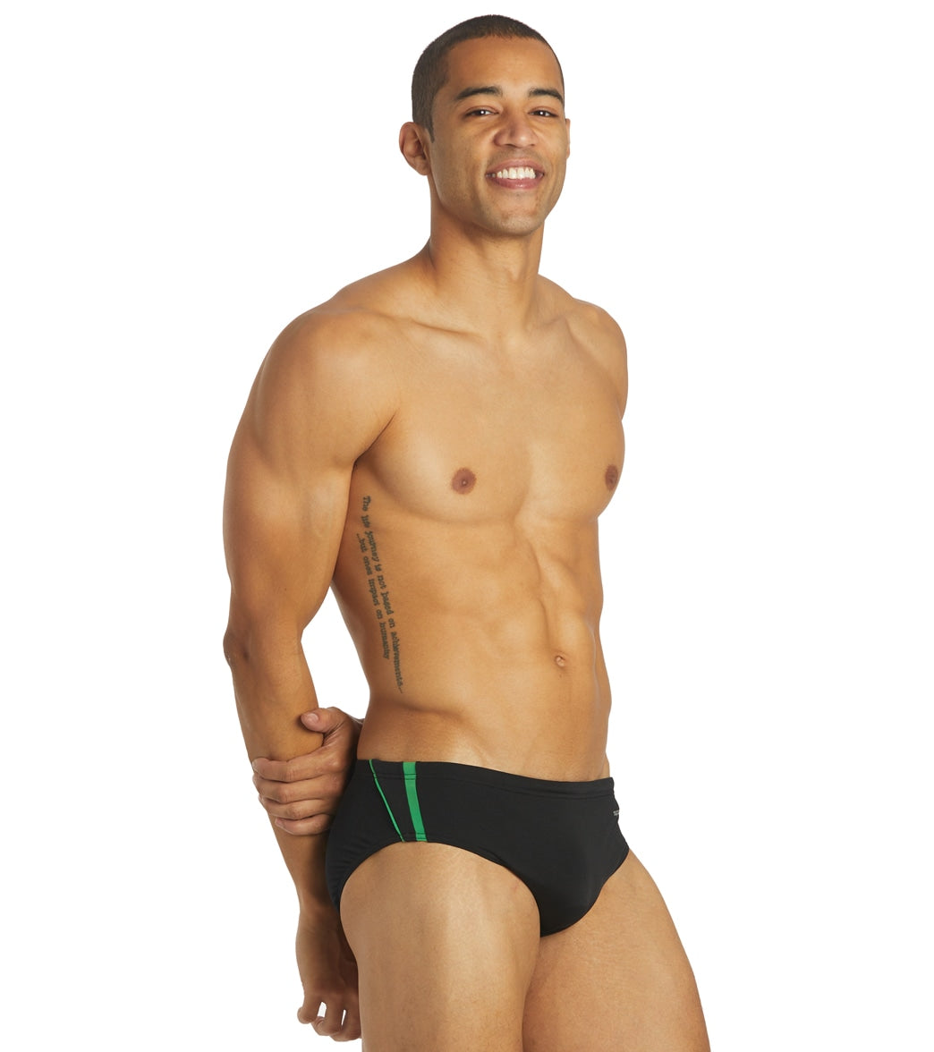 Sporti HydroLast Splice Brief Swimsuit (22-40) Black/Kelly Green