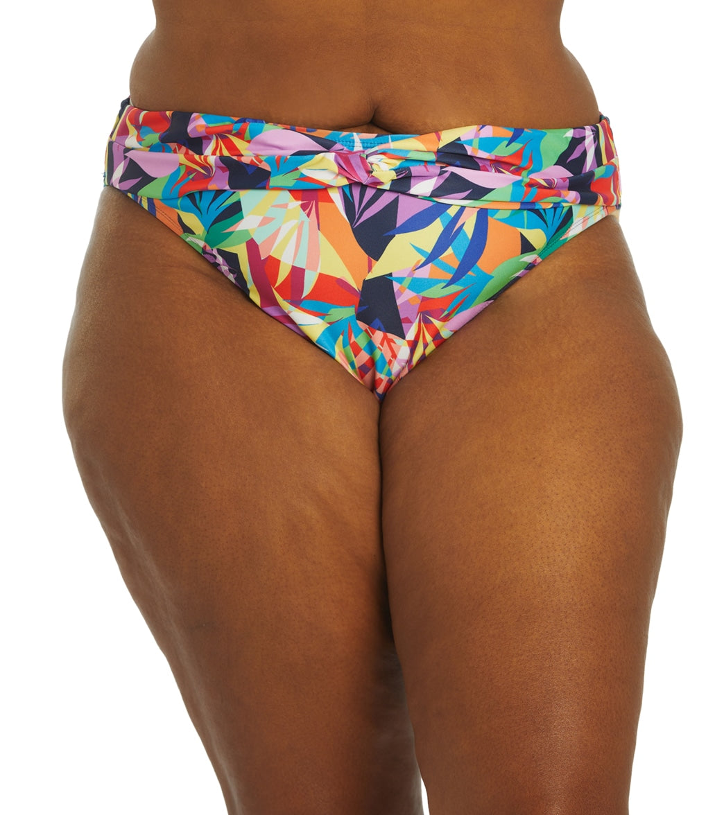 Dolfin Aquashape Women's Print Contemporary Knot Front Bikini Bottom