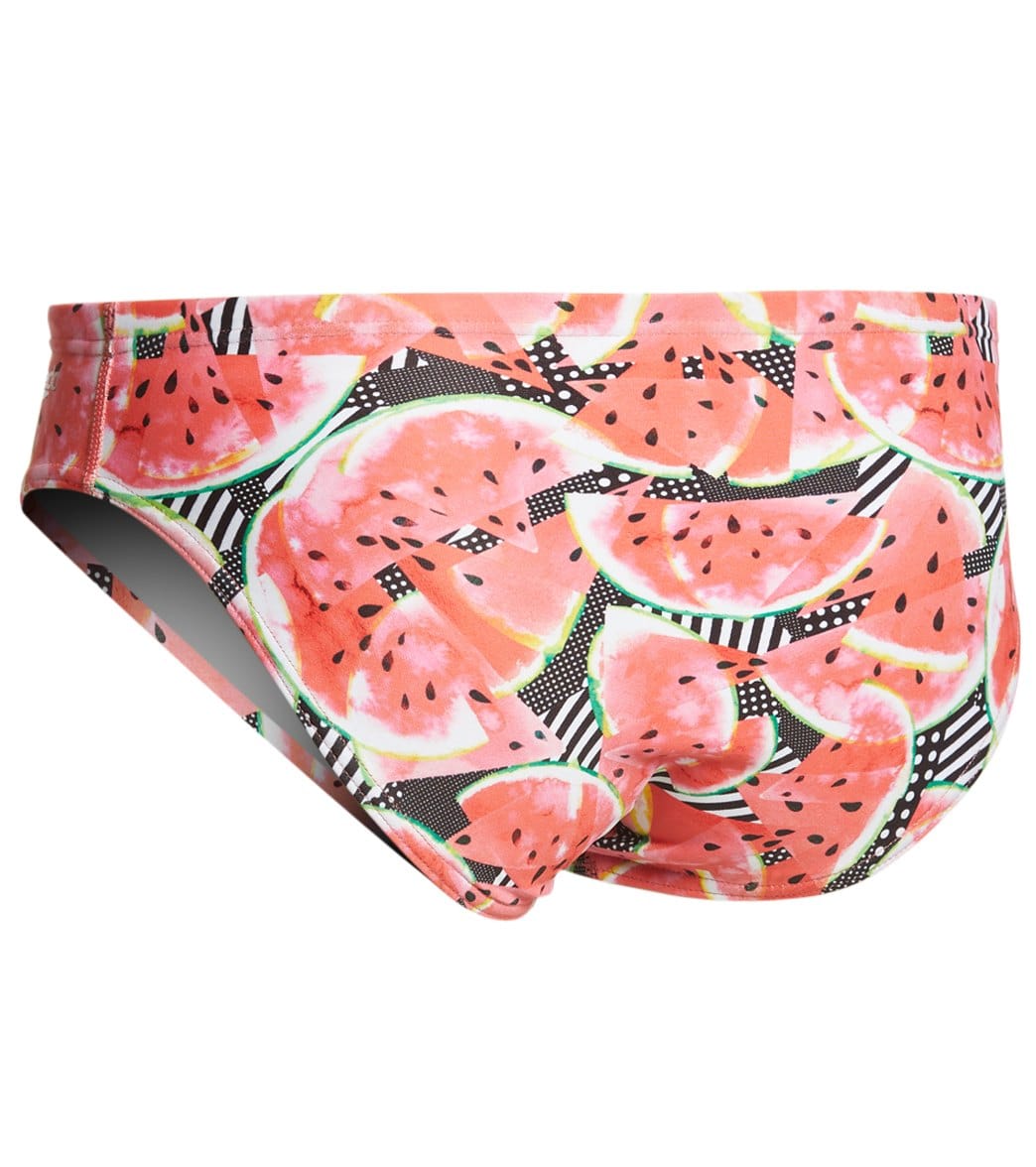 Speedo Men's Printed Brief Swimsuit Deep Coral