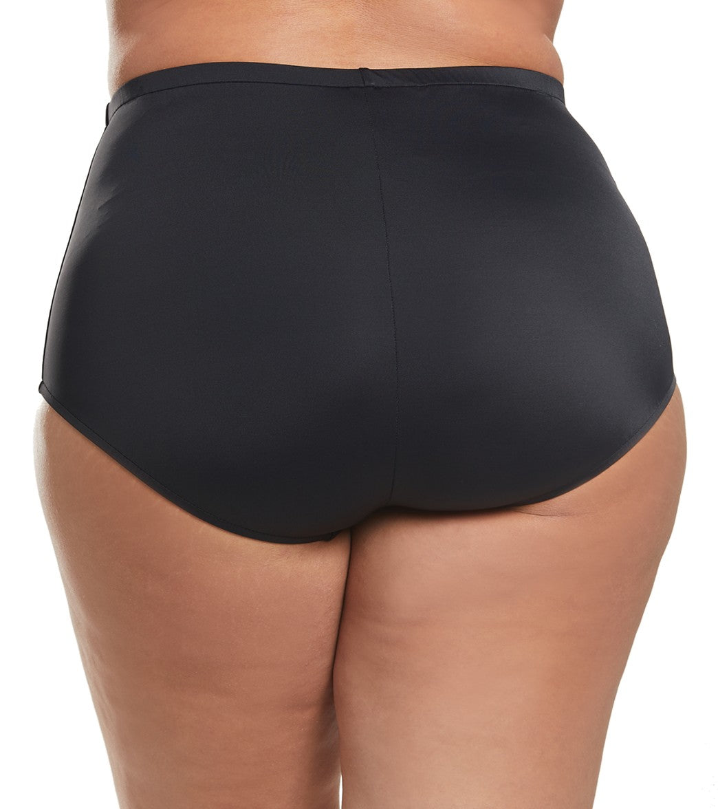 Maxine Plus Size High Waisted Bikini Bottom Black