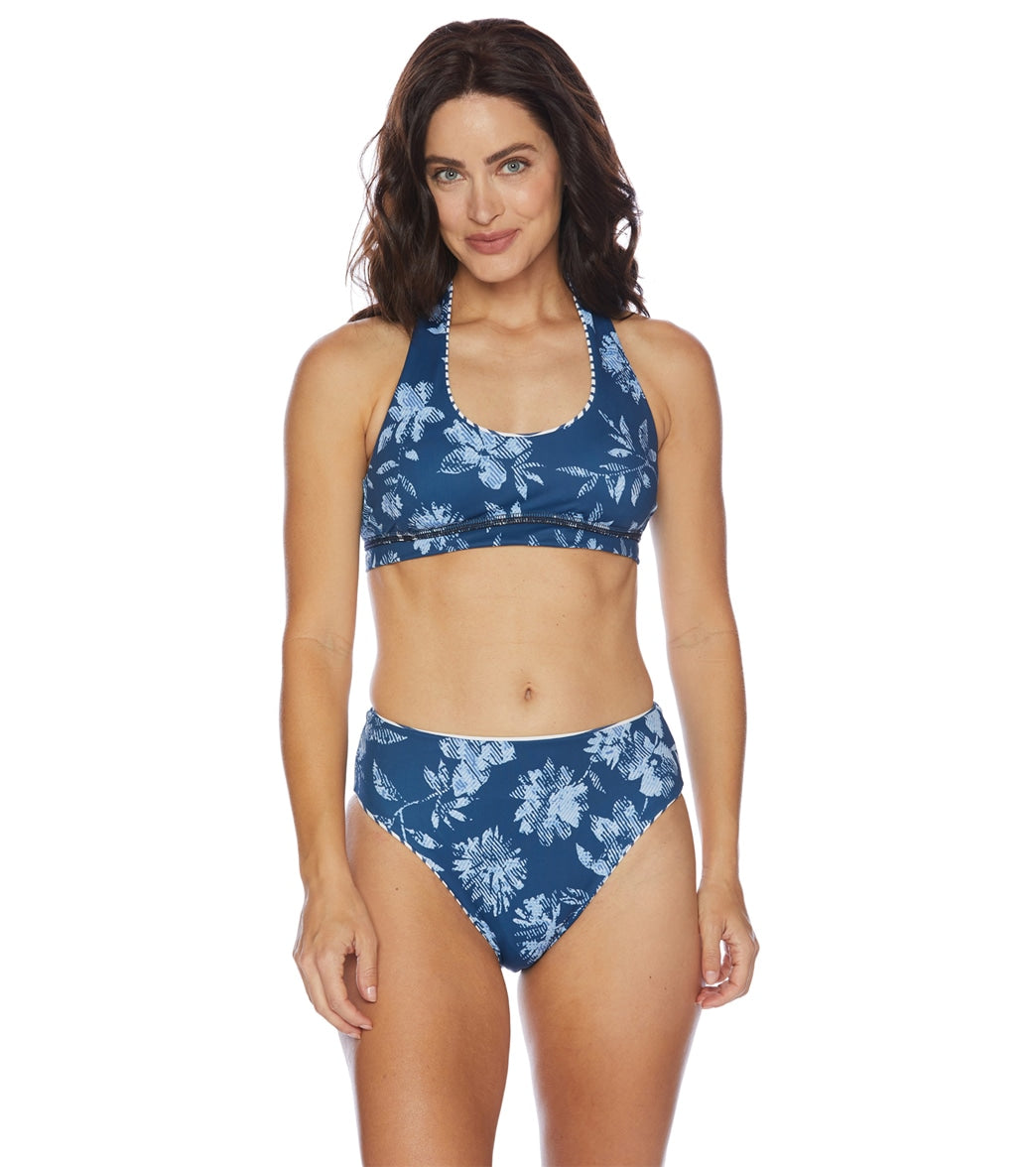 Splendid Women's Double Dutch Reversible Halter Bikini Top Chambray