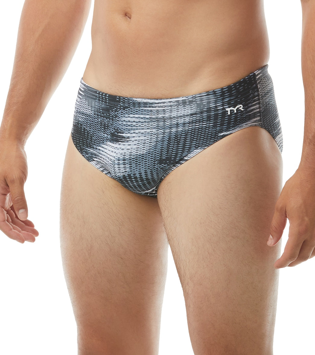 TYR Men's Surge Racer Brief Swimsuit Titanium