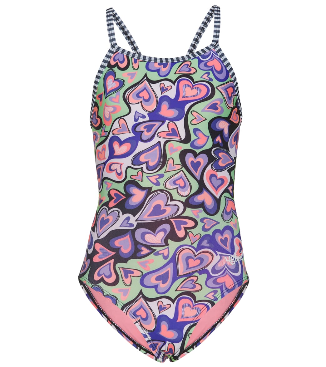 Dolfin Girls' Printed One Piece Swimsuit (Big Kid)