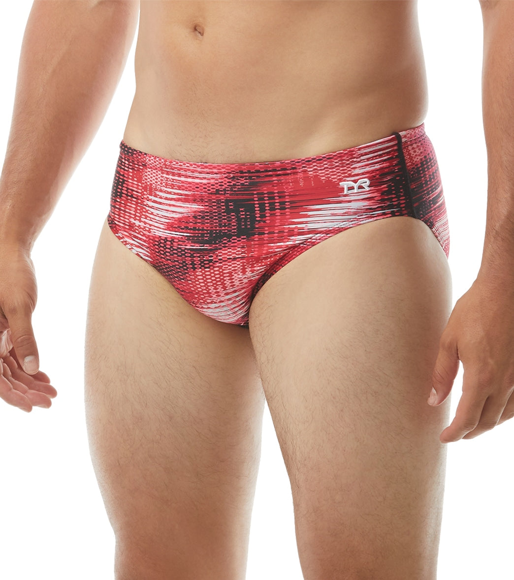 TYR Men's Surge Racer Brief Swimsuit Red