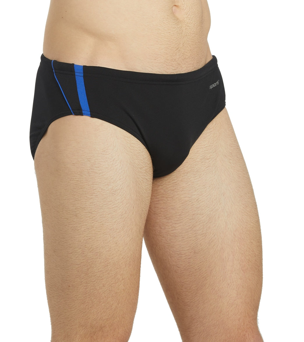 Sporti HydroLast Splice Brief Swimsuit (22-40) Black/Royal