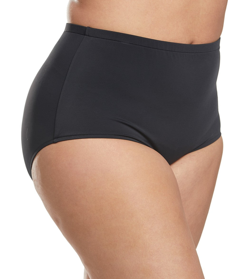 Maxine Plus Size High Waisted Bikini Bottom Black