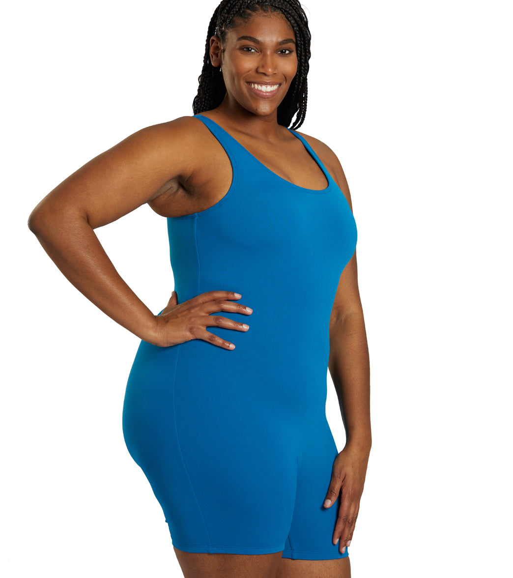 Sporti Plus Size HydroLast Chlorine Resistant Scoop Back Unitard One Piece Swimsuit