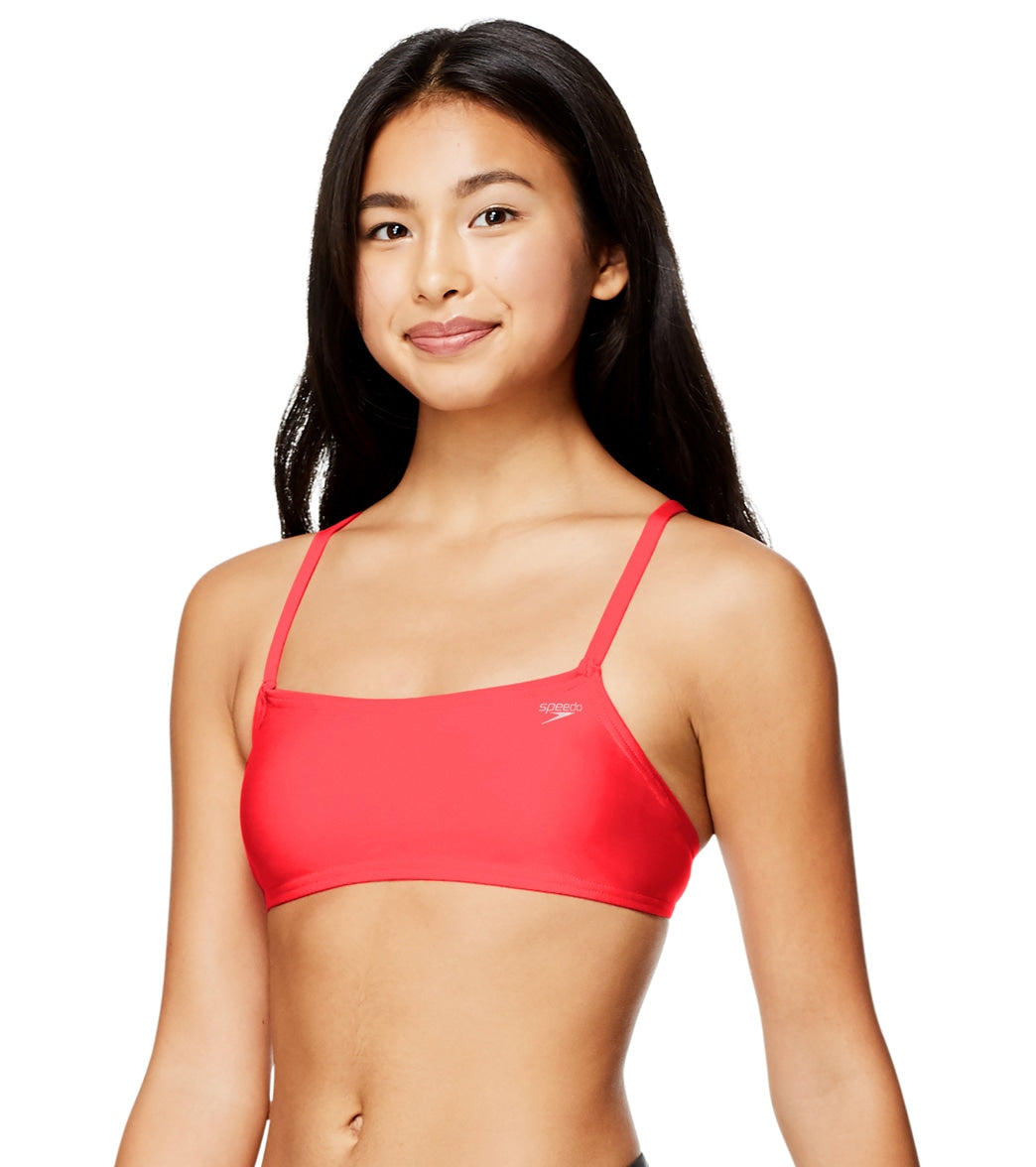 Speedo Women's Solid Strappy Fixed Back Bikini Top