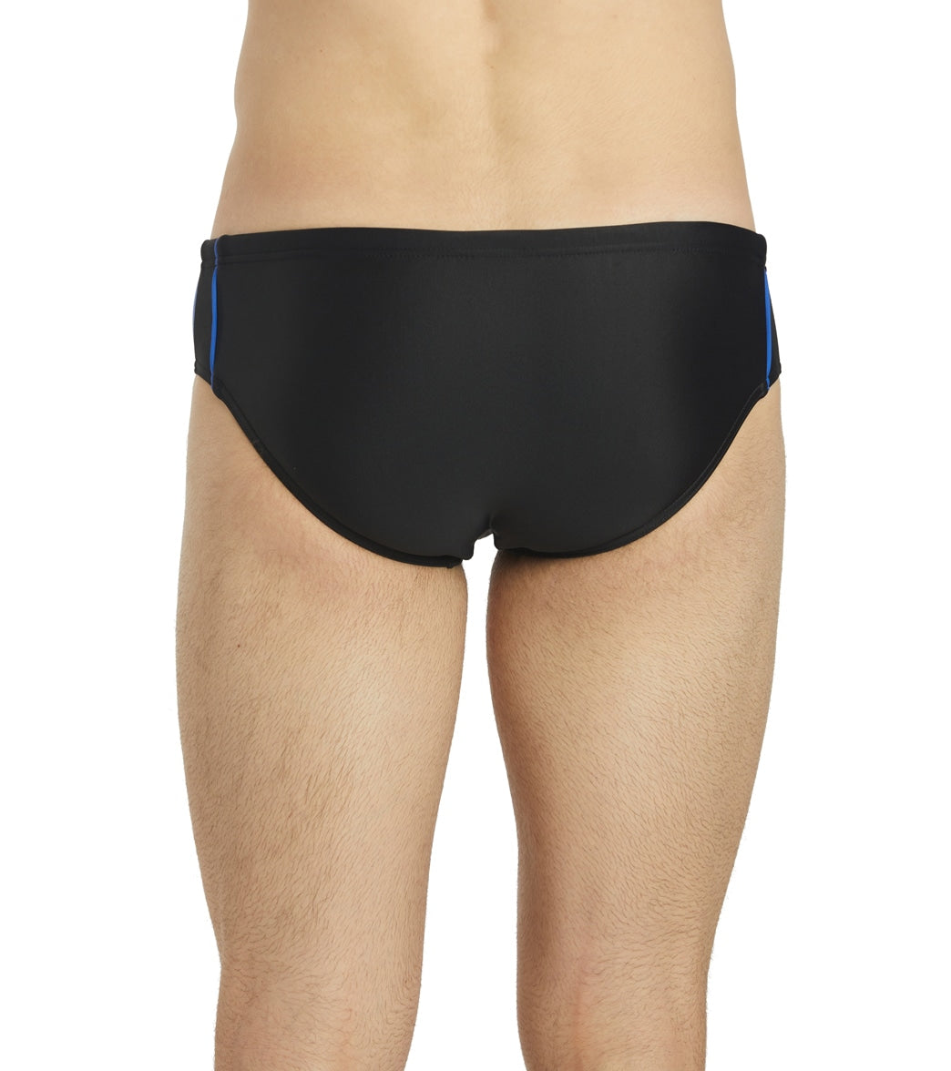 Sporti Piped Splice Brief Swimsuit (22-40) Black/Royal