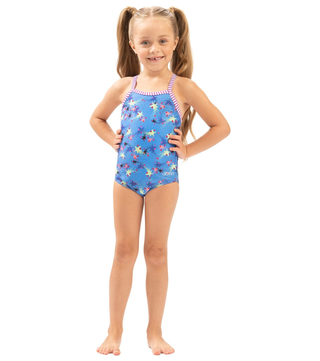 Dolfin Girls' Haze Printed One Piece Swimsuit (Big Kid)