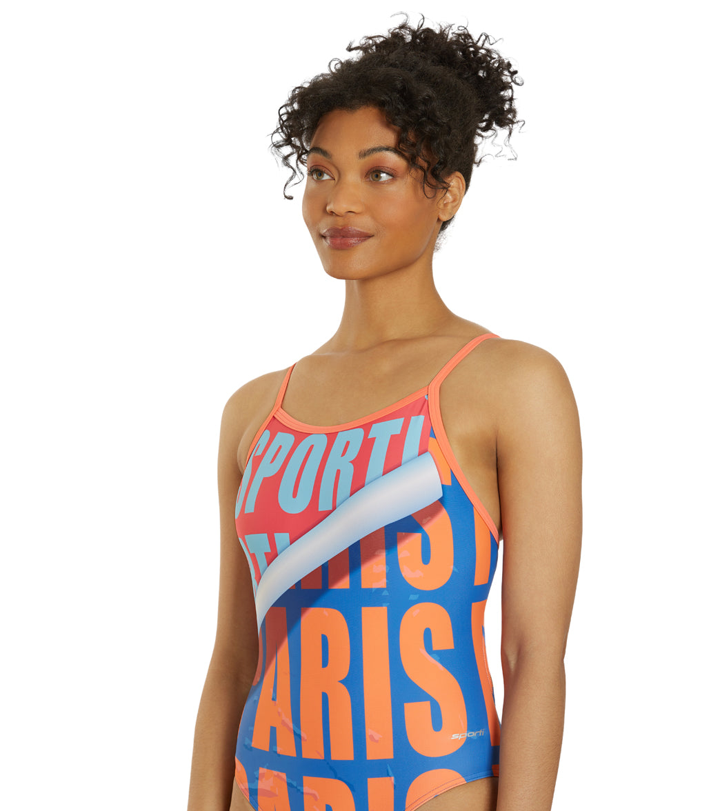 Sporti Paris Metro Pop Thin Strap One Piece Swimsuit (22-44) Metro Pop