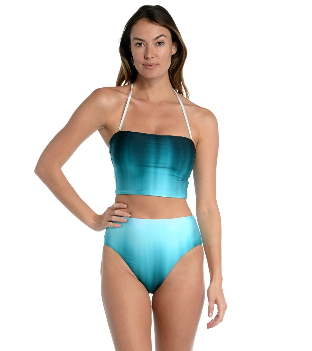 La Blanca Women's Ocean Oasis High Waist Bikini Bottom Turquoise