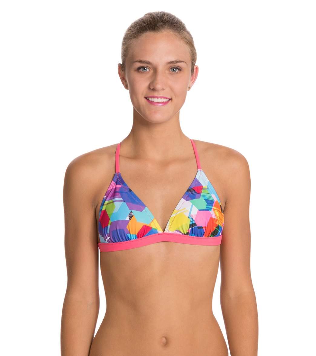 Speedo Poly Gone Tie Back Swimsuit Top Multi