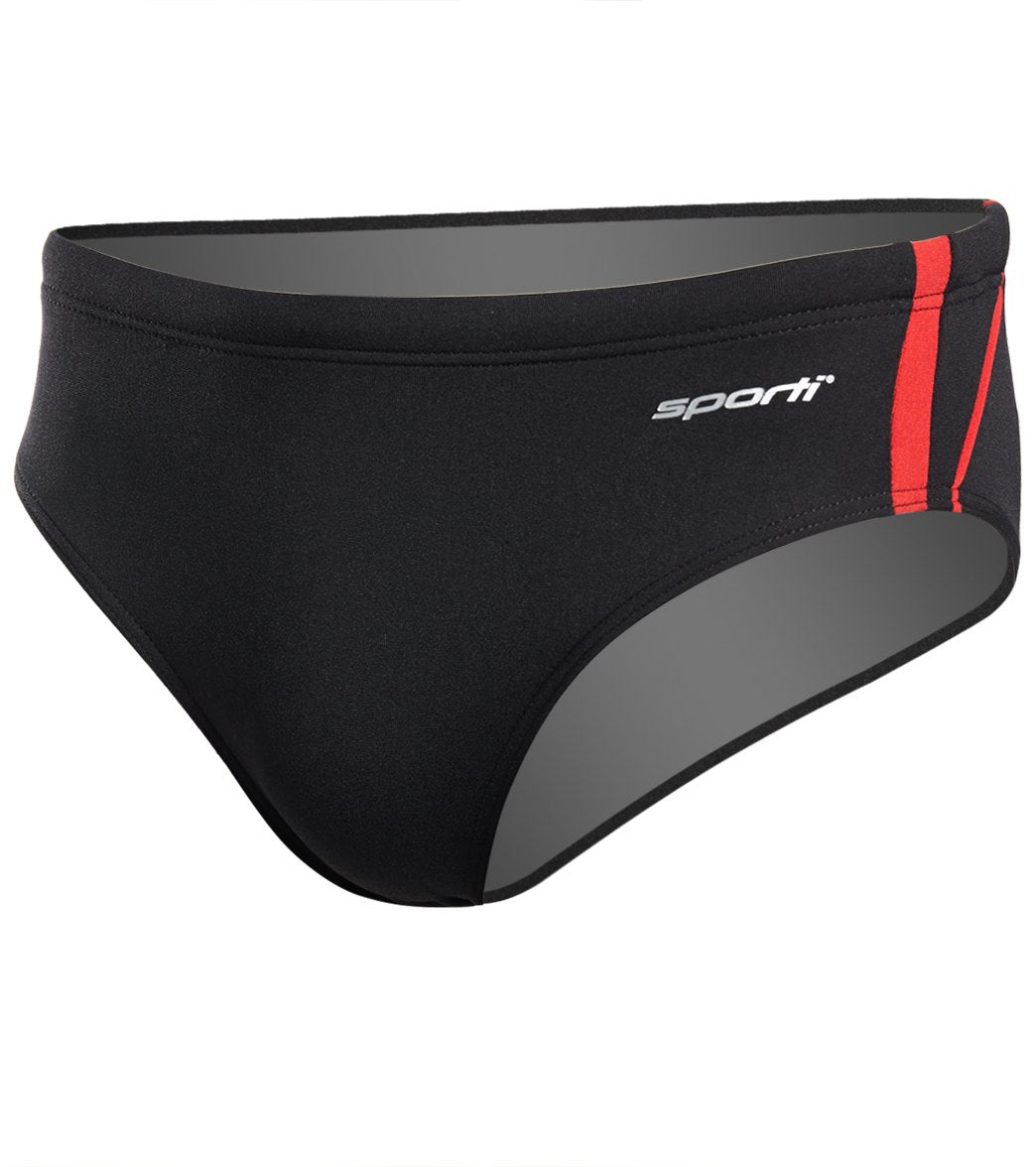 Sporti HydroLast Splice Brief Swimsuit Youth (22-28) Black/Red