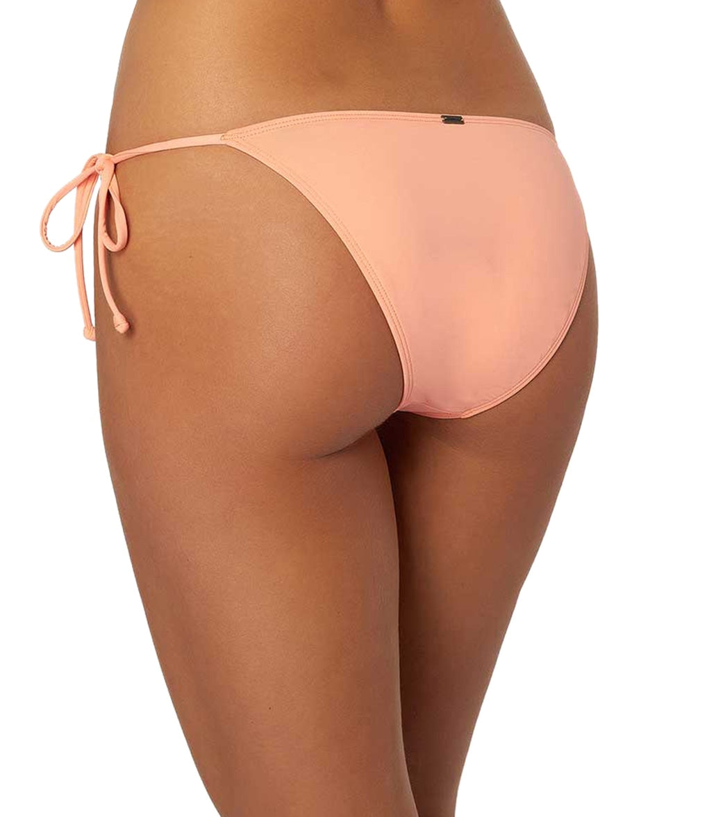 O'Neill Women's Saltwater Solids Maracas Tie Side Bikini Bottom Fruit Punch