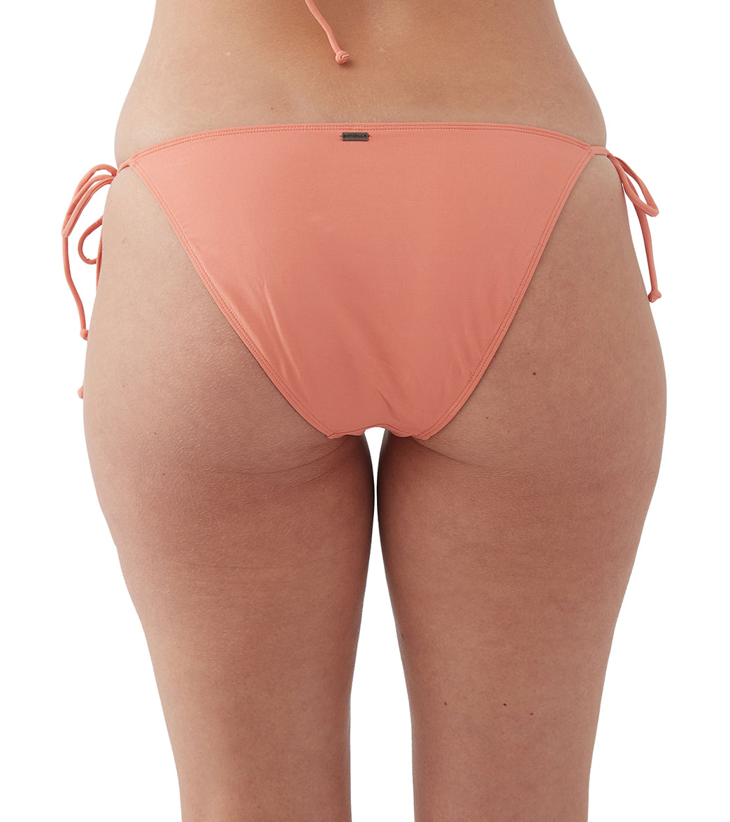 O'Neill Women's Saltwater Solids Maracas Tie Side Bikini Bottom Coral