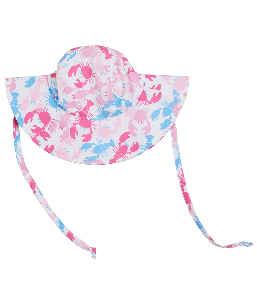 Flap Happy Girls' Pink Lobsters UPF 50+ Floppy Hat Pink Lobsters