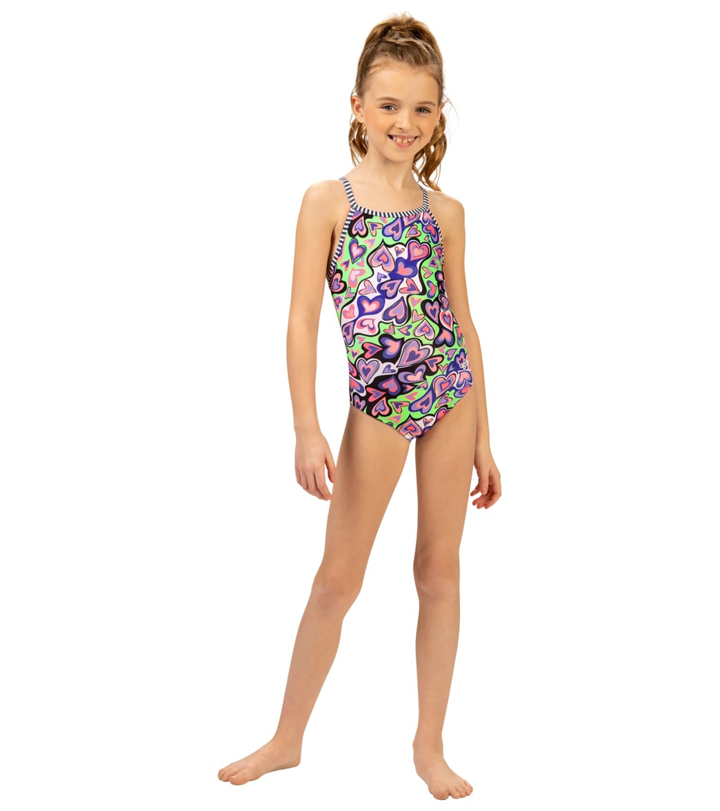 Dolfin Girls' Printed One Piece Swimsuit (Big Kid)