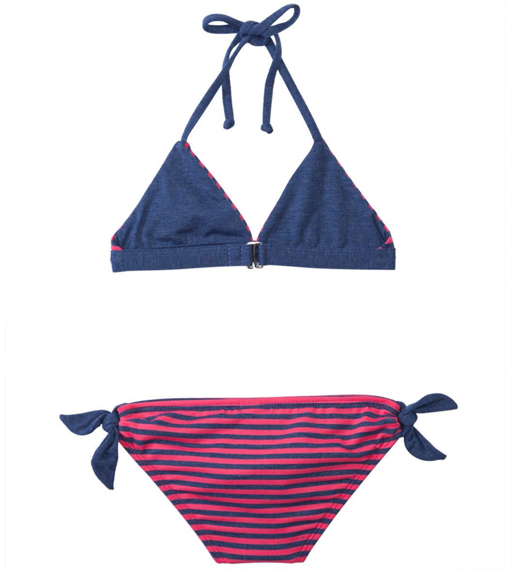 Splendid Girls' Malibu Stripe Tankini Two Piece Set (4yrs-6X) Pink