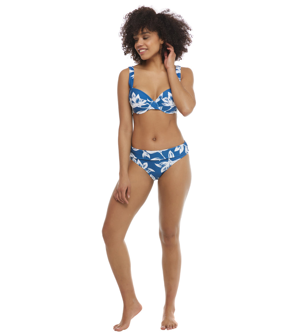 Skye Women's Anguilla Mid Waist Foldover Bikini Bottom Wisdom