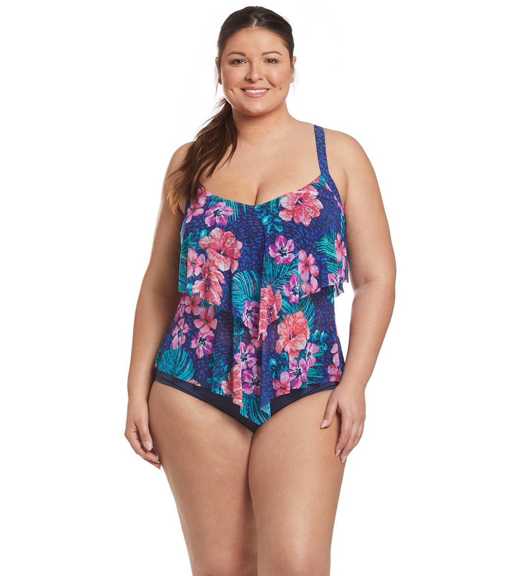 Beach House Plus Size Paloma Beach Chloe High Waisted Bikini Bottom Admiral