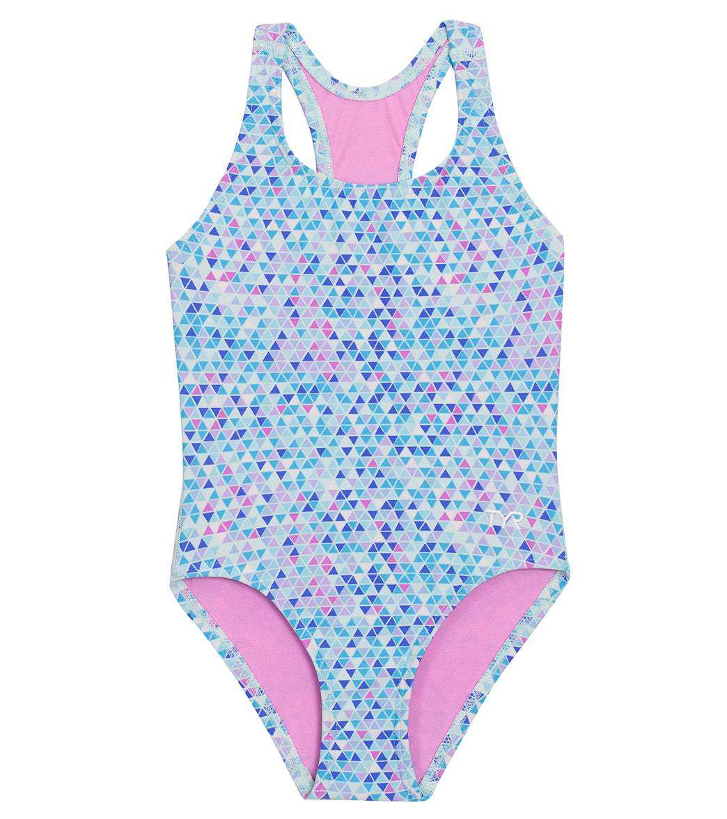 TYR Girls' Ella Maxfit Durafast Elite One Piece Swimsuit (Toddler) Blue/Multi