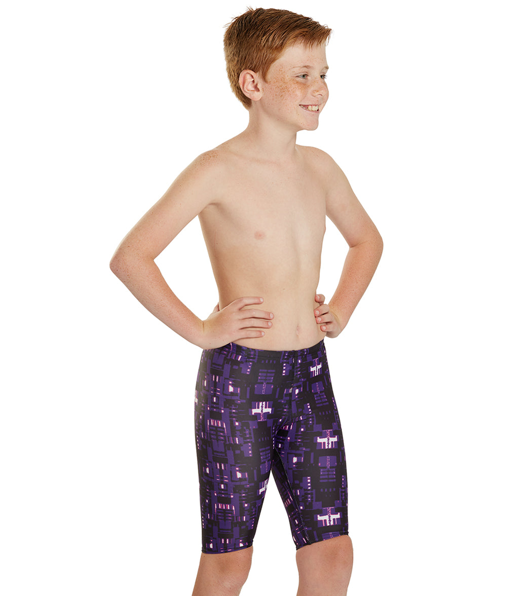 iSwim Varsity Blur Jammer Swimsuit Youth (22-28) Purple