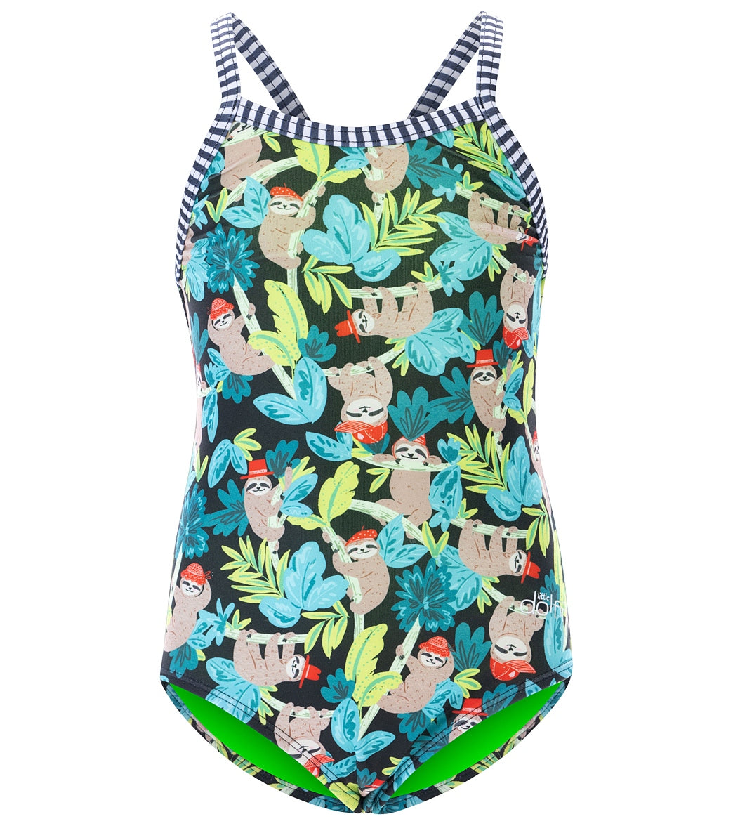 Dolfin Girls' Hang Tight Printed One Piece Swimsuit (Little Kid) Hang Tight